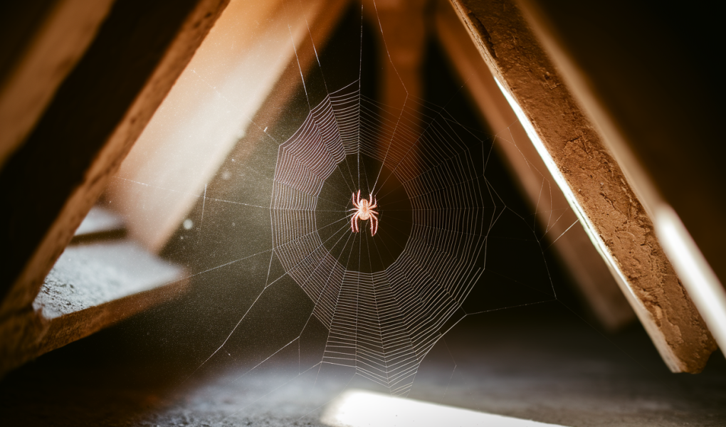 grenier-araignee-toile-lumiere-poussiere