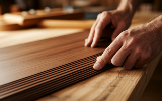 mains-artisan-placage-bois-eclairage-chaud