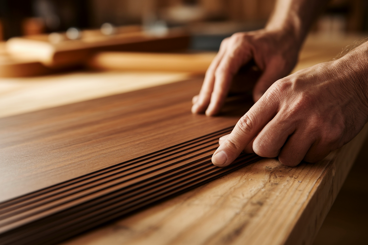 mains-artisan-placage-bois-eclairage-chaud