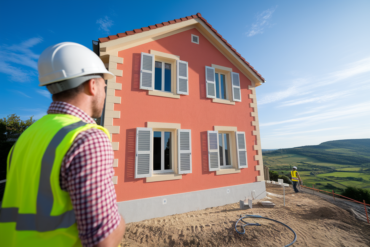 ouvrier-casque-gilet-maison-renovee-collines