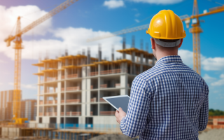 ouvrier-casque-jaune-tablette-chantier