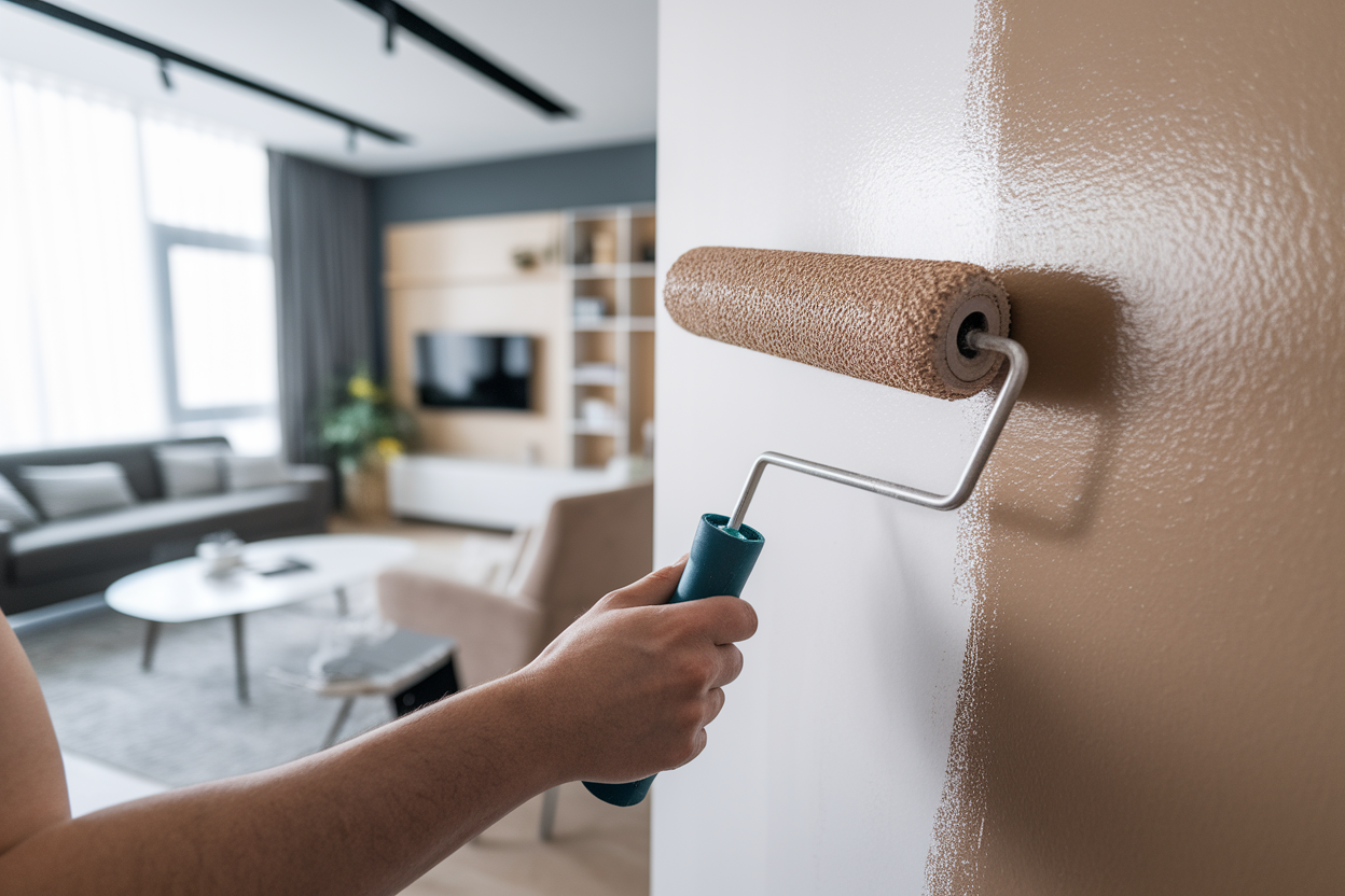 personne-rouleau-mur-peinture-salon